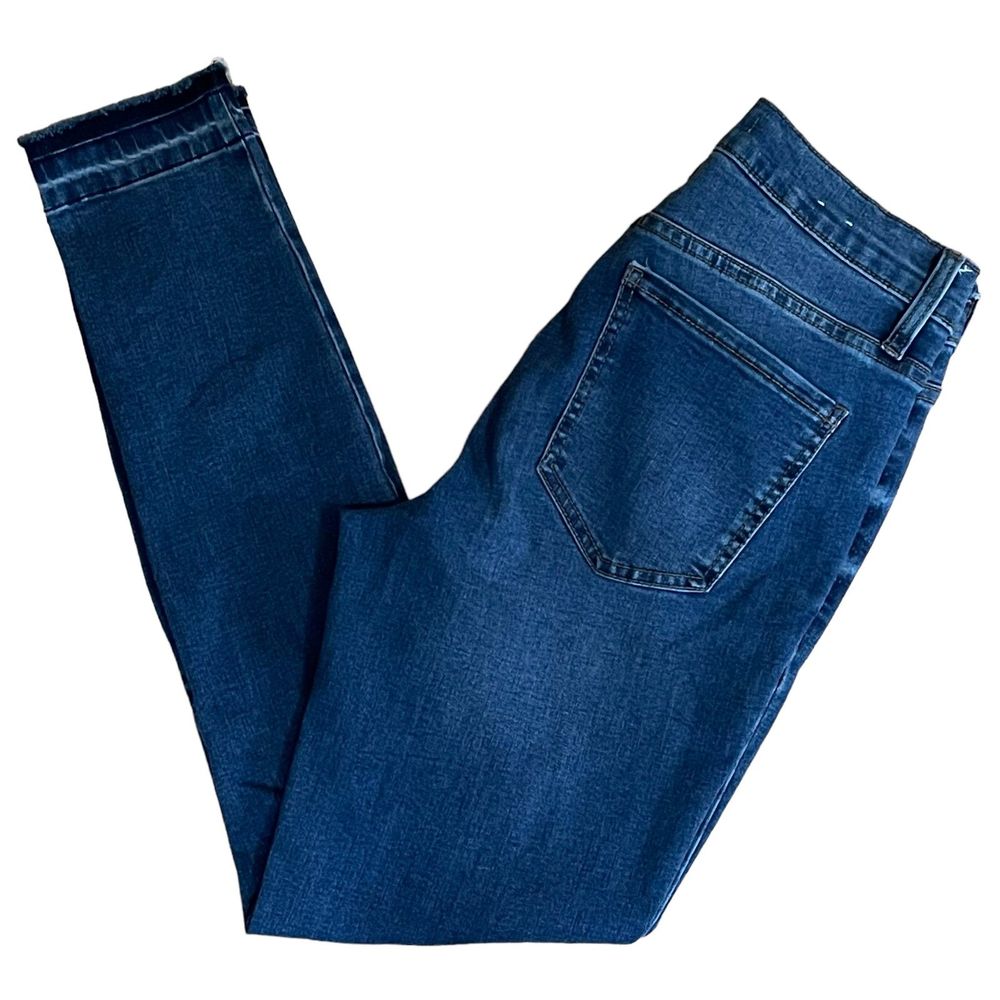 Garage Skinny Jeans Blue Dark Wash High Rise Distressed Ripped Denim Size 9/29